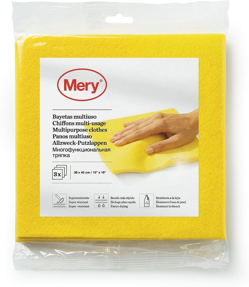 Mery Rayen/Merry Multipurpose Cloth 3-Pieces, Yellow, Lemon Tree, 0399.01 - Image 1