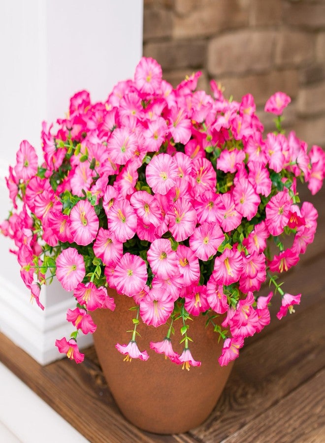 HyeFlora Artificial Flowers for Outdoors Spring Decoration, 12 Bundles Fake Silk Outside Pink Morning Glory UV Resistant Look Real Faux Plants for Planter Front Door Porch Patio Yard Gardens Balcony - Image 3