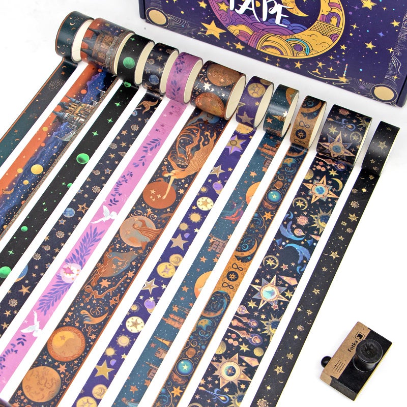 Geesinimo Washi Tape Set 29 Rolls, Magic Themed Decorative Paper Tapes for Halloween Journaling, Scrapbooking Supplies, Planners,DIY Crafts,Gift Wrapping - Image 3