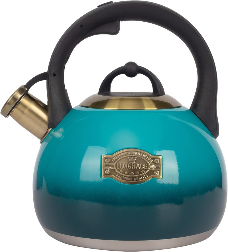 LUXGRACE Tea Kettle Stovetop Whistling Kettle Teapot, Food Grade Stainless Steel Teakettle for Stove Top with Heat Proof Ergonomic Handle, 3.1 Quart Tea Pot - Image 1