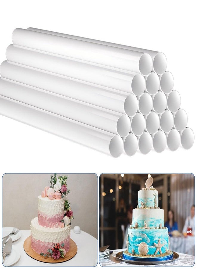 Quadafy 20 Pack White Plastic Cake Dowel Rods, Cake Dowels for Tiered Cakes, Cake Dowels With 0.47 Inch Diameter (9.5 Inch) - Image 1