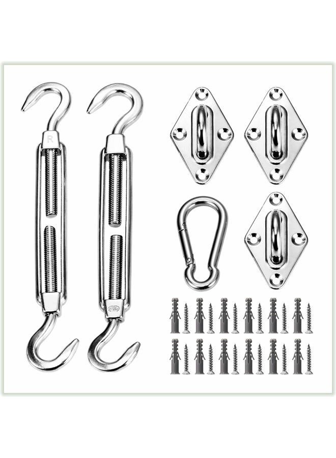 ColourTree 680kg Capacity Heavy Duty Sun Shade Sail Canopy Installation Complete Hardware Kit 18 PC - For Triangle Sun Shade Sail - 15cm , 316 Stainless Steel, Anti Rust - - Image 1