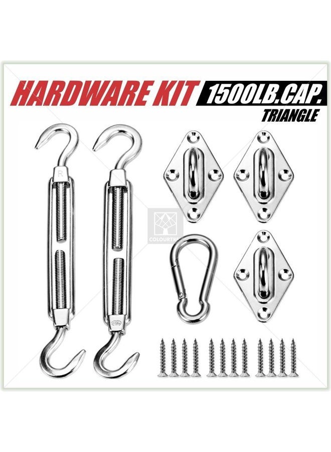 ColourTree 680kg Capacity Heavy Duty Sun Shade Sail Canopy Installation Complete Hardware Kit 18 PC - For Triangle Sun Shade Sail - 15cm , 316 Stainless Steel, Anti Rust - - Image 2