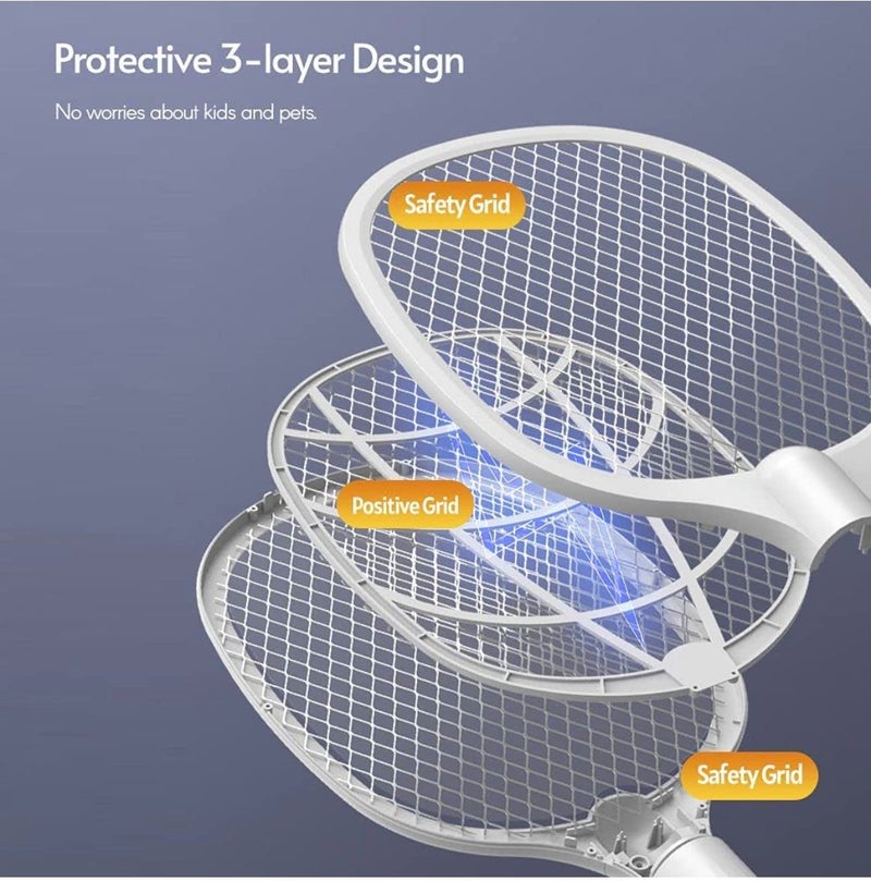 homegeek Mosquito Killer Fixed and Variable Mosquito Stop Rechargeable USB Wireless Bug Zapper Racket With Led Electric Mosquito Swatter - Image 5