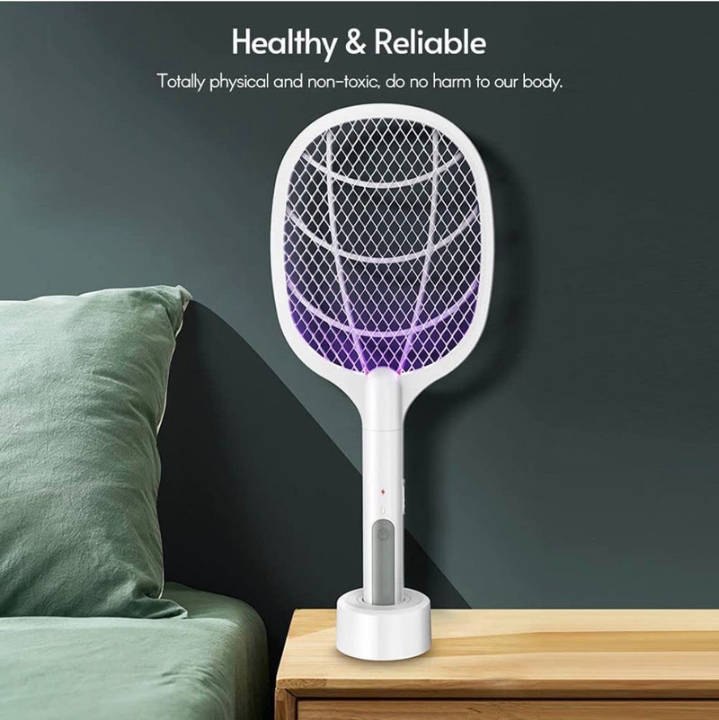 homegeek Mosquito Killer Fixed and Variable Mosquito Stop Rechargeable USB Wireless Bug Zapper Racket With Led Electric Mosquito Swatter - Image 4