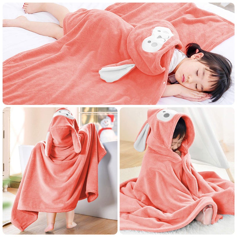 ROMASA Baby Bath Towel Hooded Ultra Soft Towel Highly Absorbent Bathrobe Blanket Toddlers Shower Gifts for Boys Girls- 27.5" x 55" (Pink) - Image 5