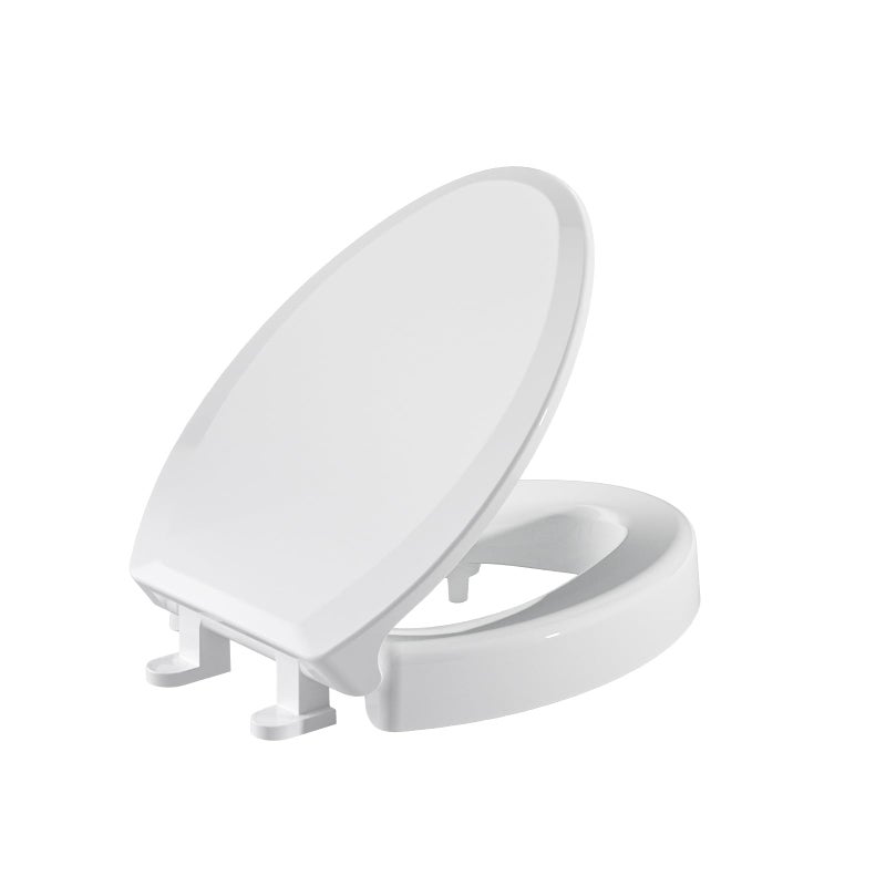 SAMODRA Raised Toilet Seat Riser, White, 3 Inch High Elevated Toilet Seat for Seniors, Soft Close, Easy Install & Clean (Elongated) - Image 1