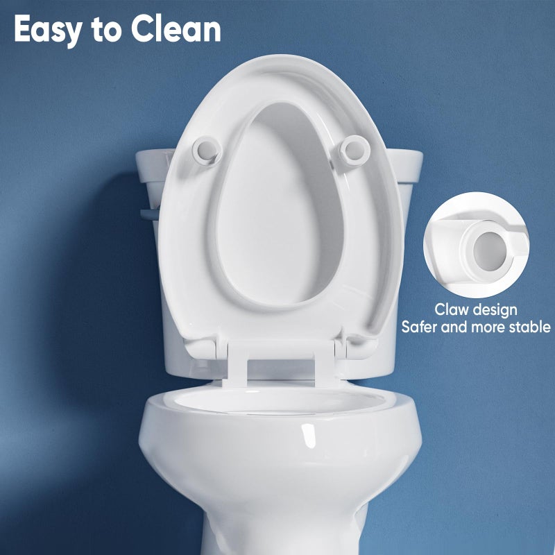 SAMODRA Raised Toilet Seat Riser, White, 3 Inch High Elevated Toilet Seat for Seniors, Soft Close, Easy Install & Clean (Elongated) - Image 4