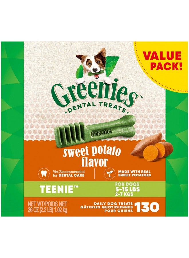 Greenies Teenie Natural Dog Dental Treats, Sweet Potato Flavor, 36 oz. Pack (130 Treats) - Image 1