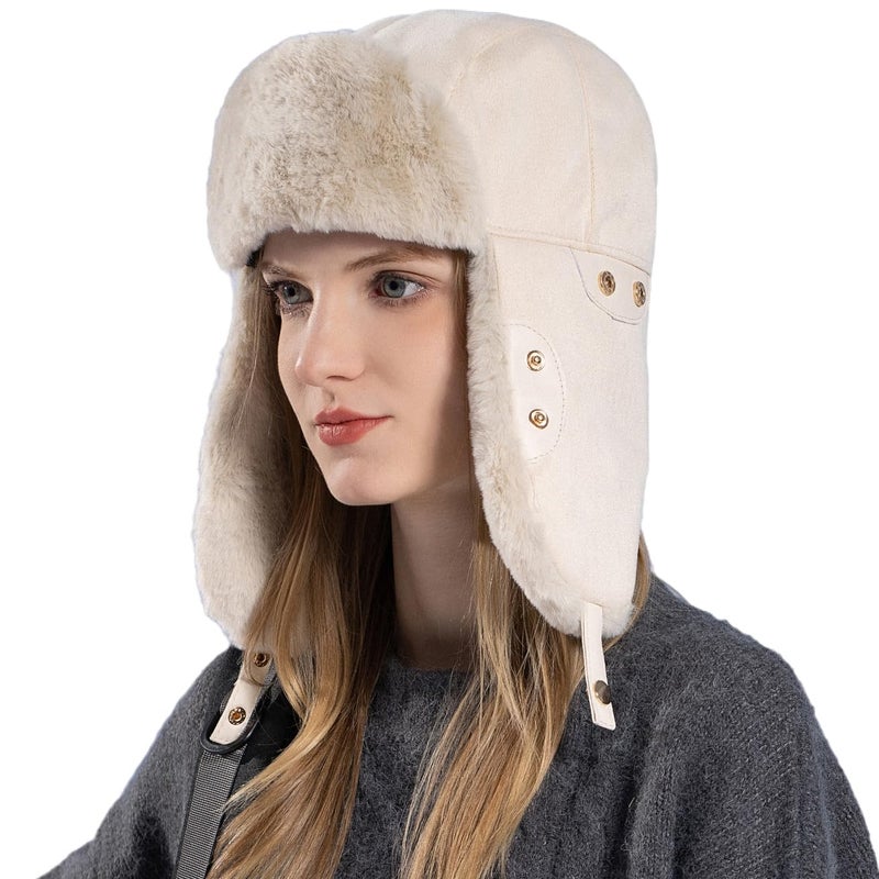 HUAMULAN Women Men Winter Trapper Hats Ear Flaps Ushanka Trooper Hunting Hat Outdoor Ski Snow Windproof Cap - Image 1