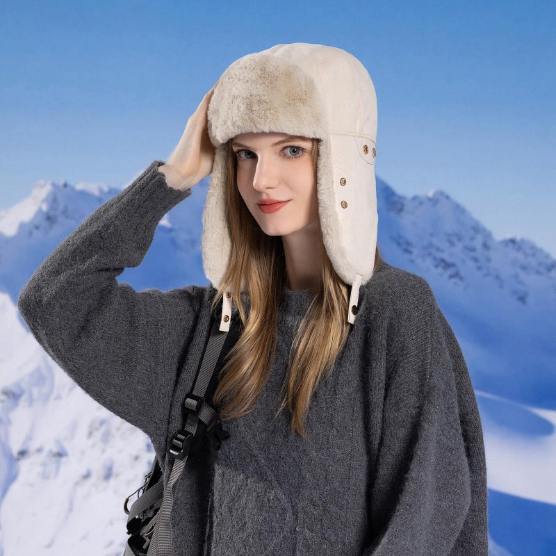 HUAMULAN Women Men Winter Trapper Hats Ear Flaps Ushanka Trooper Hunting Hat Outdoor Ski Snow Windproof Cap - Image 5