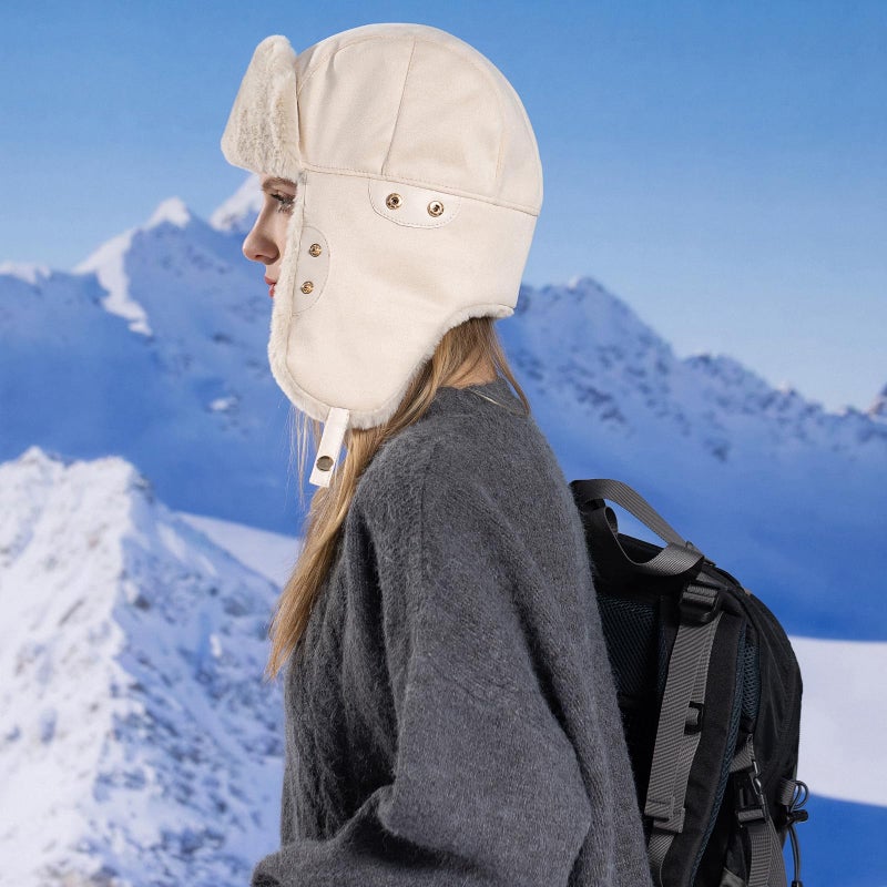 HUAMULAN Women Men Winter Trapper Hats Ear Flaps Ushanka Trooper Hunting Hat Outdoor Ski Snow Windproof Cap - Image 4