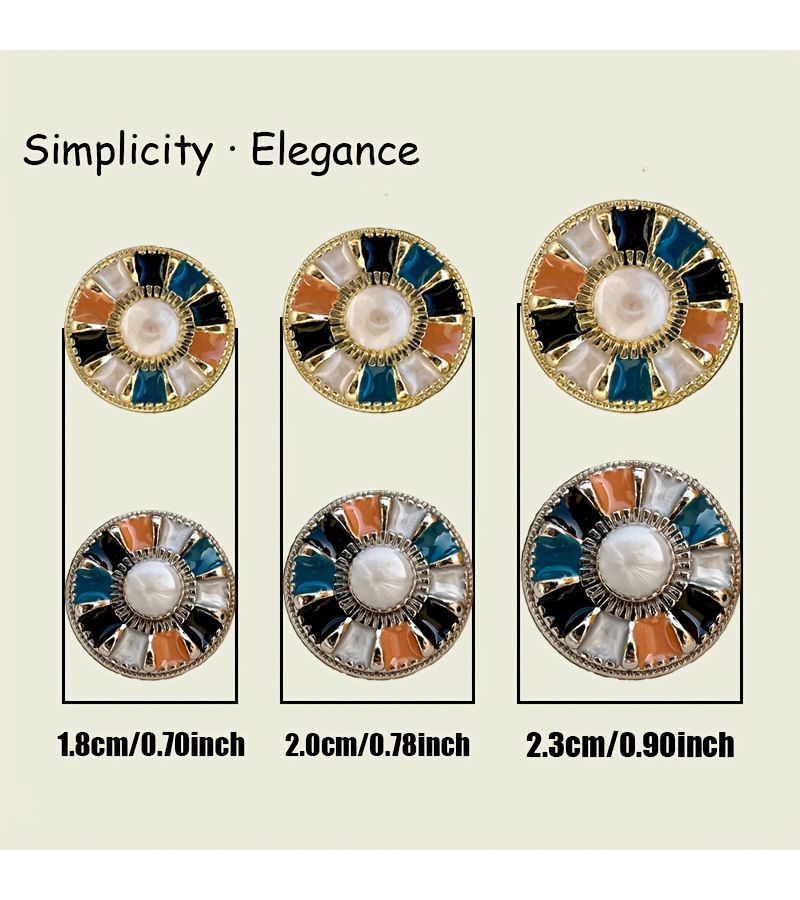 6 أزرار معدنية ذهبية على شكل زهرة للخياطة اليدوية للكارديجانات والمعاطف والسترات الصوفية - Image 4