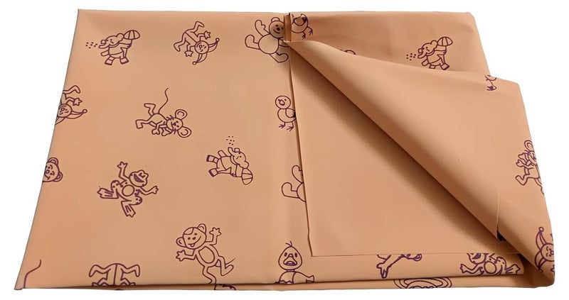 PENTAMED Baby Waterproof Mackintosh Sheet – 100 x 100 cm | Reusable, Soft & Quick Dry Bed/Mattress Protector for Newborns, Toddlers & Kids | Reversible Rubber Sheet for Cribs & Beds (Orange) - Image 1