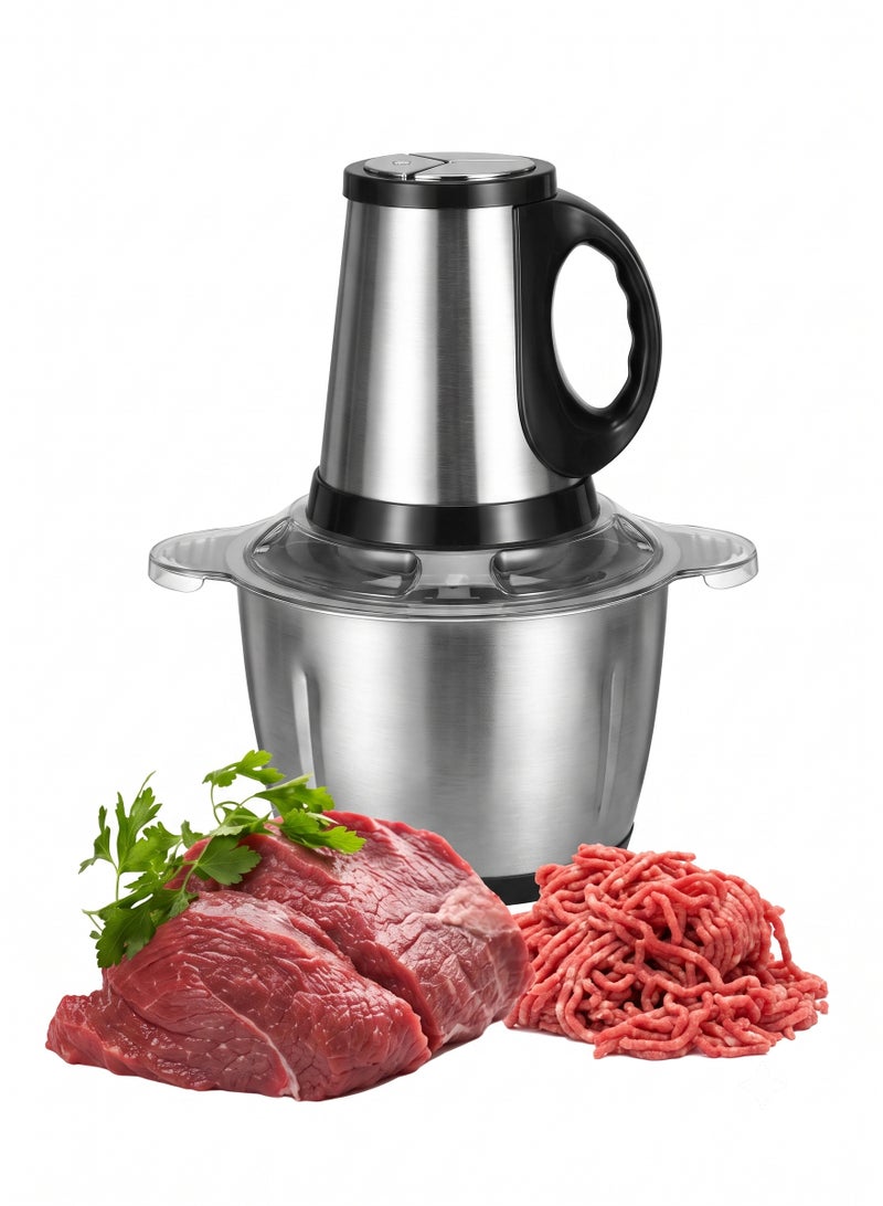 Electric Food Chopper Meat Grinder & Processor Stainless Steel Bowl with Ergonomic Handle for Meat Vegetables & Nuts Multi-Function Kitchen Processor