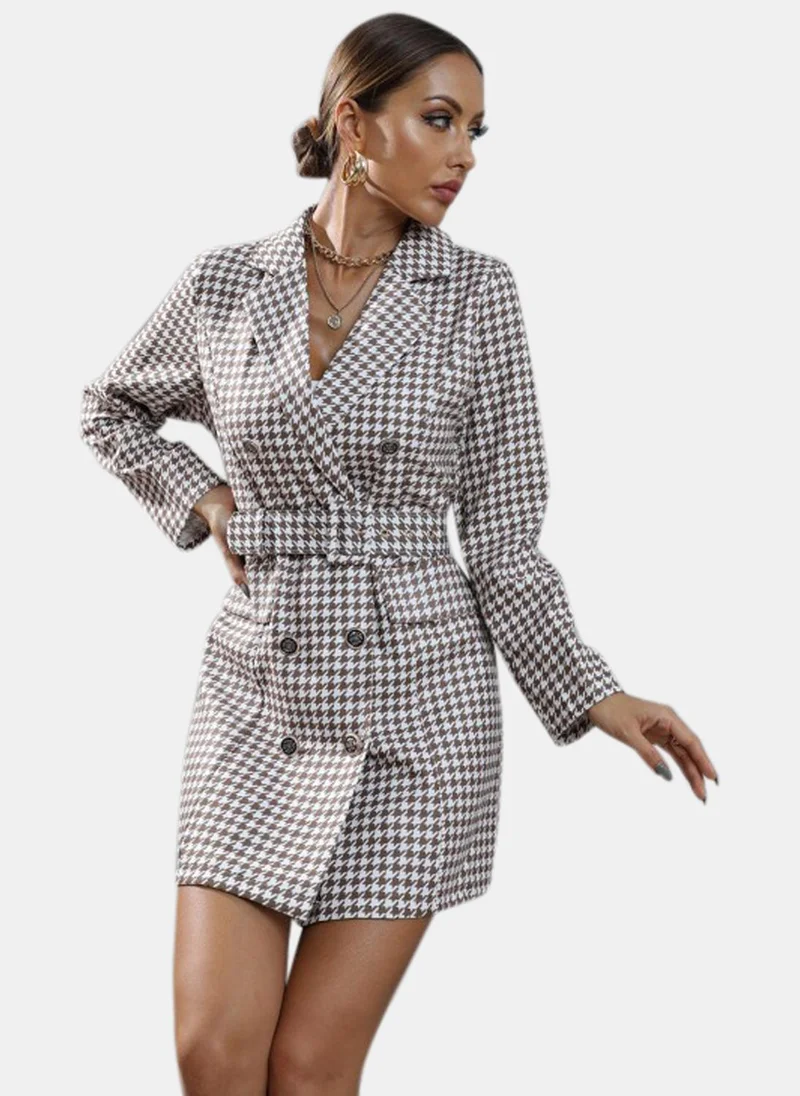 YUNIQEE White Checkered Dress