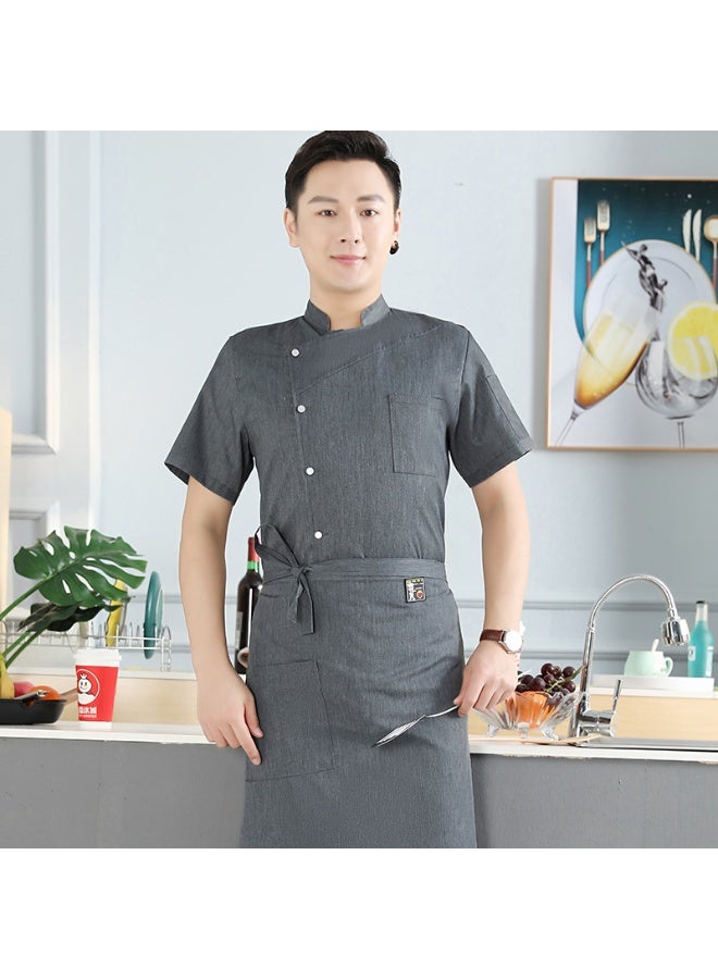 NIBEMINENT High-End Hotel Chef Overalls Autumn and Winter Restaurant Baking Chef Thickened Work Wear Men's  Anti-Static Kitchen  - Image 1