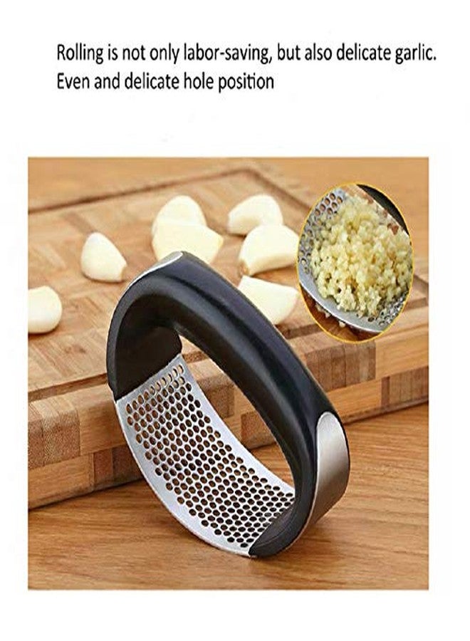 NILICAN Garlic press kitchen tool garlic peeler stainless steel professional ginger crusher ergonomic labor-saving crusher (S) - Image 5