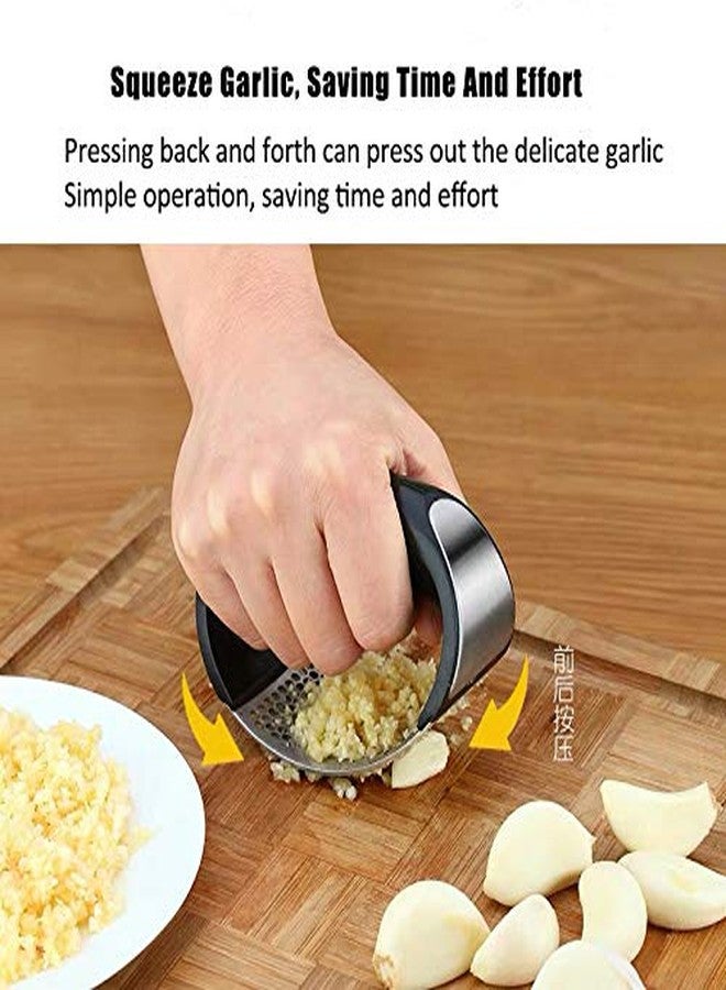 NILICAN Garlic press kitchen tool garlic peeler stainless steel professional ginger crusher ergonomic labor-saving crusher (S) - Image 4
