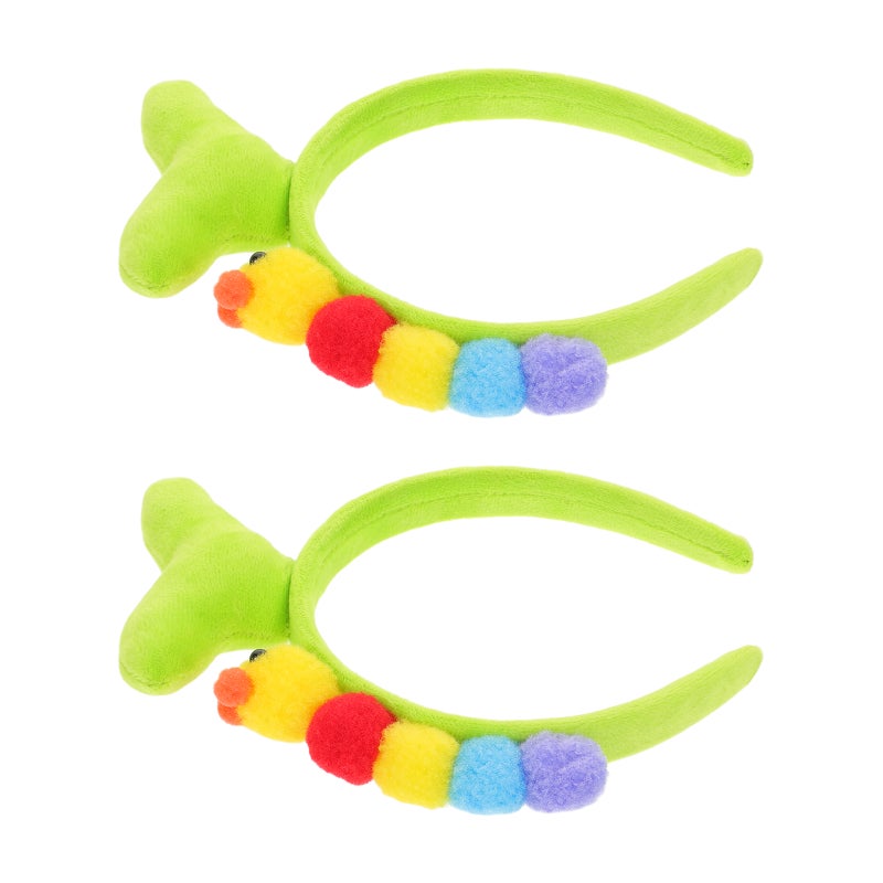 2pcs Cartoon Headbands Women Cute Green Bean Hair Accessories Makeup Hairband For Girls Party And Daily - Image 1