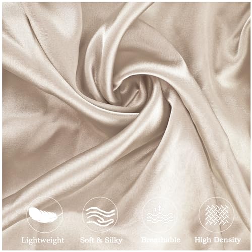 Zelimun Curved Pillow Case, Side Sleeper Pillowcase, Champange Satin Pillowcase Cover with Zipper, Breathable and Soft, Queen Size 20 x 30 Inches - Image 4