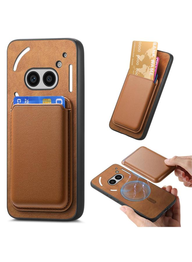 اس-توب جراب لهاتف Nothing Phone 2a Retro Magsafe Card Bag غطاء خلفي من البولي يوريثان - Image 1