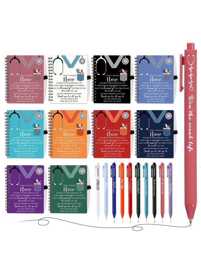 Jetec 20 Sets 2025 Nurse Appreciation Gift Nurse Practitioner Week Nursing Team Thank You Gifts Inspirational Spiral Notebook Journal with Sticky Note Notepad Ballpoint Pen Bulk (Healing Colors) - Image 1