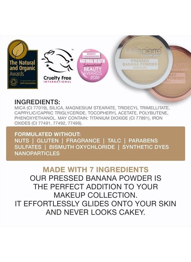 BellaPierre Pressed Banana Setting Powder | Lightweight Compact Color-Correcting Powder with All Day Makeup Protection | Eliminates Blotchiness and Dark Spots | Talc-Free | Matte Tint - Light - 0.28 O  - Image 4