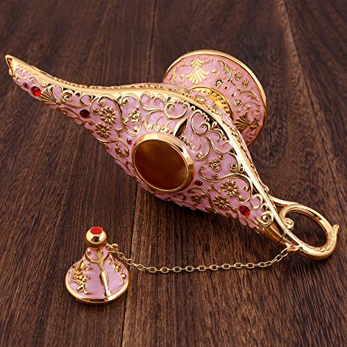 Gusnilo Vintage Aladdin Magic Lamp Genie Collector's Edition /Wedding Table Decoration,Collectable Rare Classic Arabian Props Aladdin Pot & Delicate Gift for Party/Birthday(Pink) - Image 4