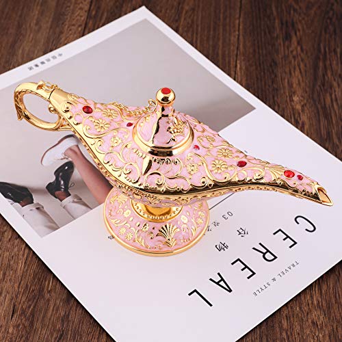 Gusnilo Vintage Aladdin Magic Lamp Genie Collector's Edition /Wedding Table Decoration,Collectable Rare Classic Arabian Props Aladdin Pot & Delicate Gift for Party/Birthday(Pink) - Image 3