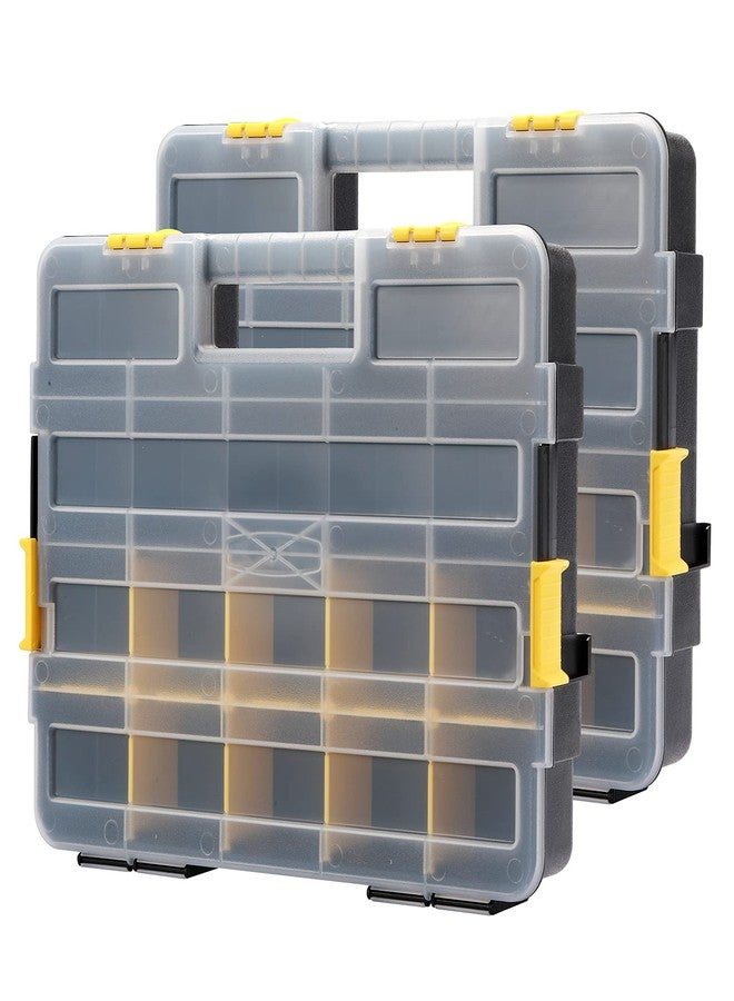 Mayouko Stackable Plastic Toolbox Organizer, Interlocking Small Parts Organizer, Compartment Toolbox for Screw,Nail,Hardware, 2PCS - Image 1
