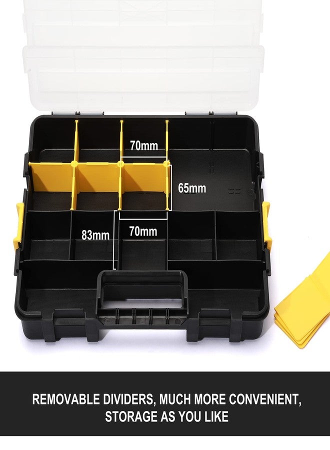 Mayouko Stackable Plastic Toolbox Organizer, Interlocking Small Parts Organizer, Compartment Toolbox for Screw,Nail,Hardware, 2PCS - Image 3