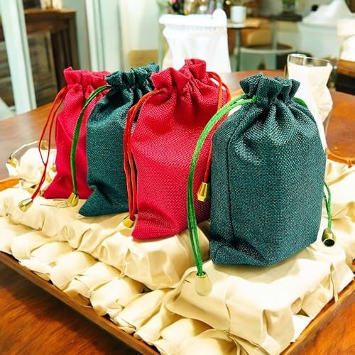 Kriwin Pack of 20 Cotton Jute Gift Potli Bags with Drawstring, 10.16 X 15.24 cm (Multicolor) - Image 2