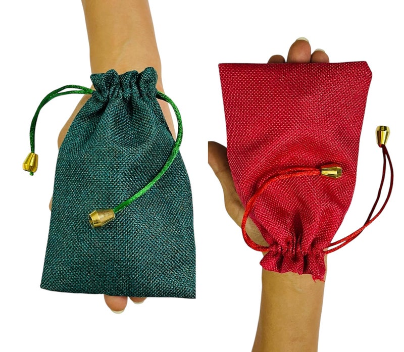 Kriwin Pack of 20 Cotton Jute Gift Potli Bags with Drawstring, 10.16 X 15.24 cm (Multicolor) - Image 3