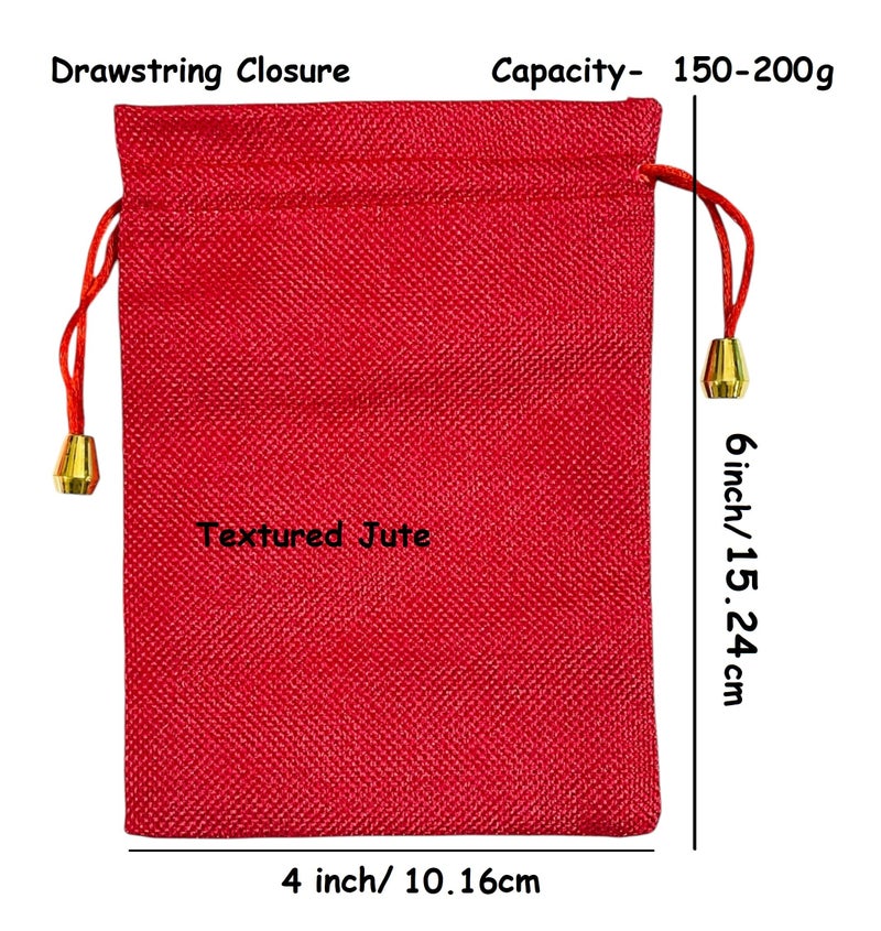 Kriwin Pack of 20 Cotton Jute Gift Potli Bags with Drawstring, 10.16 X 15.24 cm (Multicolor) - Image 4