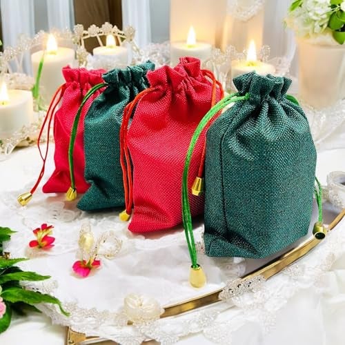 Kriwin Pack of 20 Cotton Jute Gift Potli Bags with Drawstring, 10.16 X 15.24 cm (Multicolor) - Image 5