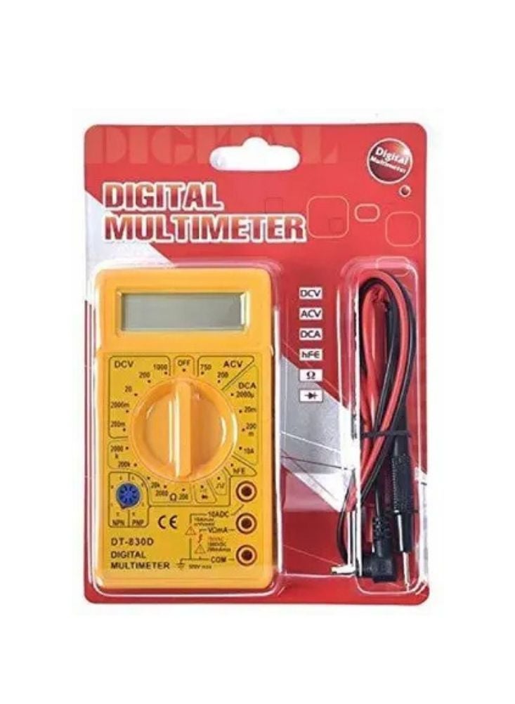 بريميم جهاز قياس متعدد رقمي "دي تي-٨٣٠ دي" - جهاز اختبار الجهد والتيار الكهربائي المدمج (النسخة المضمنة) - Image 1
