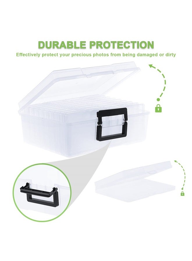Photo Storage Box 5" x 7", 18 Inner Extra Large Photo Case Large Photo Organizer Acid-Free Photo Box Storage Photo Keeper Photo Storage Case, Plastic Craft Storage Box for Photo Stickers Sta