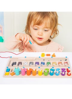 Generic Magnetic beads multifunctional logarithm board cognitive kindergarten early education wooden puzzle puzzle toy  - Image 2