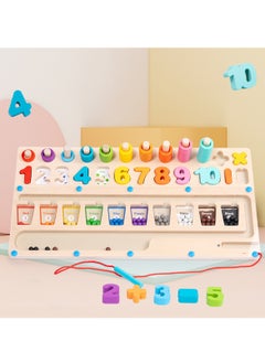 Generic Magnetic beads multifunctional logarithm board cognitive kindergarten early education wooden puzzle puzzle toy  - Image 4