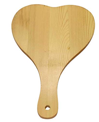 KIRA Small Mirror Beautiful Double Sided Makeup Mirror Vanity Magnifying Both Use of Hand Held Travel and Dressing Table Yellow Wooden HandleBeige Heart  - Image 2