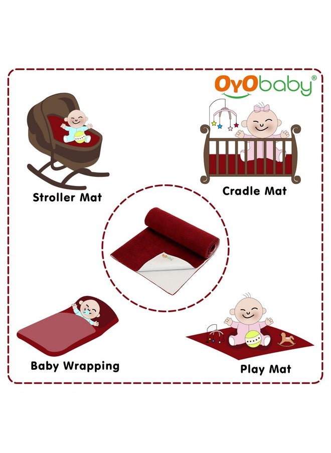 OYO BABY Cotton Waterproof Quick Dry Sheet For Baby| Bed Pad | Baby Bed Protector Sheet For Toddler Children (Large (140Cm X 100Cm, Maroon))  - Image 5