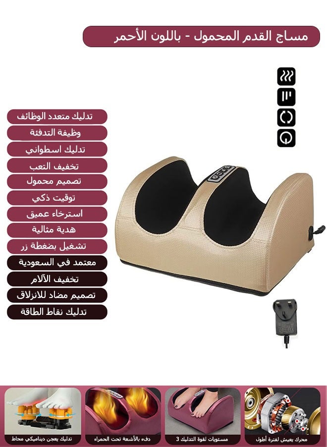Electric Foot & Calf Massager with Heating - Portable Mini Massager for Pain Relief, Relaxation, Diabetic Neuropathy & Swelling - Image 1