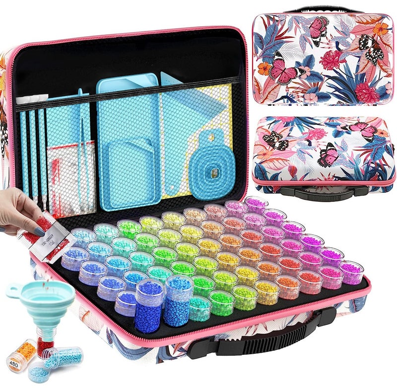 ARTDOT 60 Slots Storage Container for Diamond Art Kits for Adults,Portable Bead Storage Boxes for Diamond Painting Accessories and Tools - Image 1