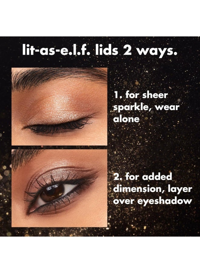 elf Fine As Fleck Glitter Eyeshadow, Long-Lasting Sheer Eye Makeup With A Shimmer Finish, Smooth Formula, Vegan & Cruelty-Free, Champagne Showers - Image 3