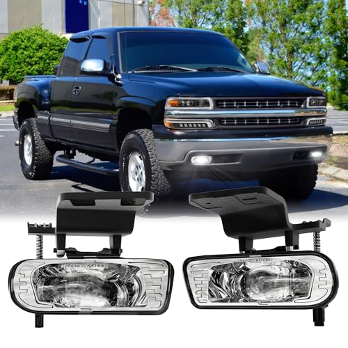 RAMJET4X4 DOT Approved LED Fog Lights Fog Lamps Replacement Compatible with 1999-2002 Chevy Silverado 1500 2500 3500, 2000-2006 Chevy Suburban Tahoe - Image 1