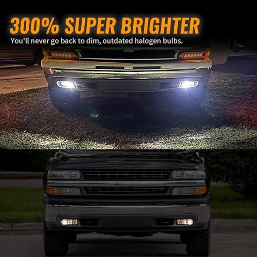 RAMJET4X4 DOT Approved LED Fog Lights Fog Lamps Replacement Compatible with 1999-2002 Chevy Silverado 1500 2500 3500, 2000-2006 Chevy Suburban Tahoe - Image 3