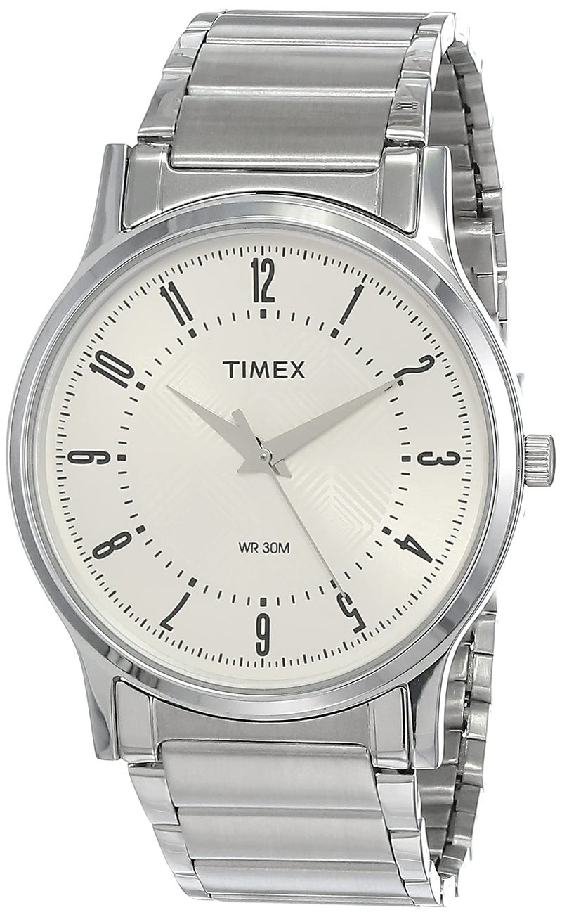 TIMEX Classics Analog Watch for Man with Silver-Tone Round Dial & Silver Stainless Steel Bracelet Band Water Resistant Men's Wrist Watches - TI000R41400 - Image 4