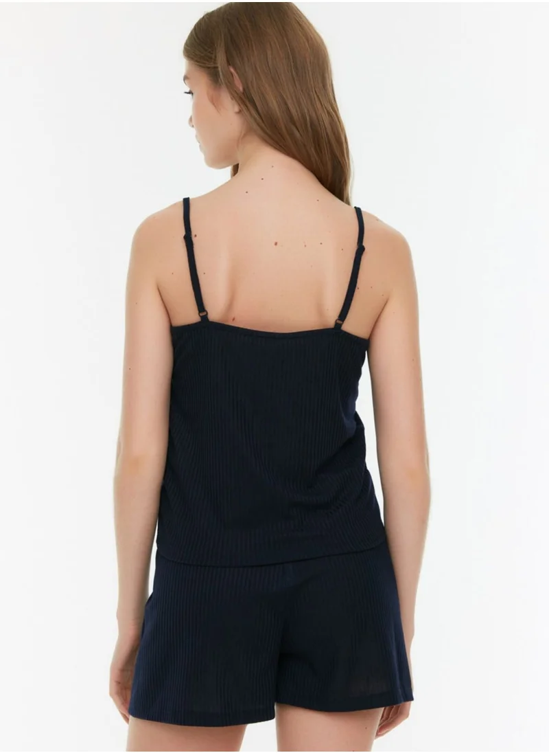 trendyol Ruffle Detail Cami Top & Shorts Set