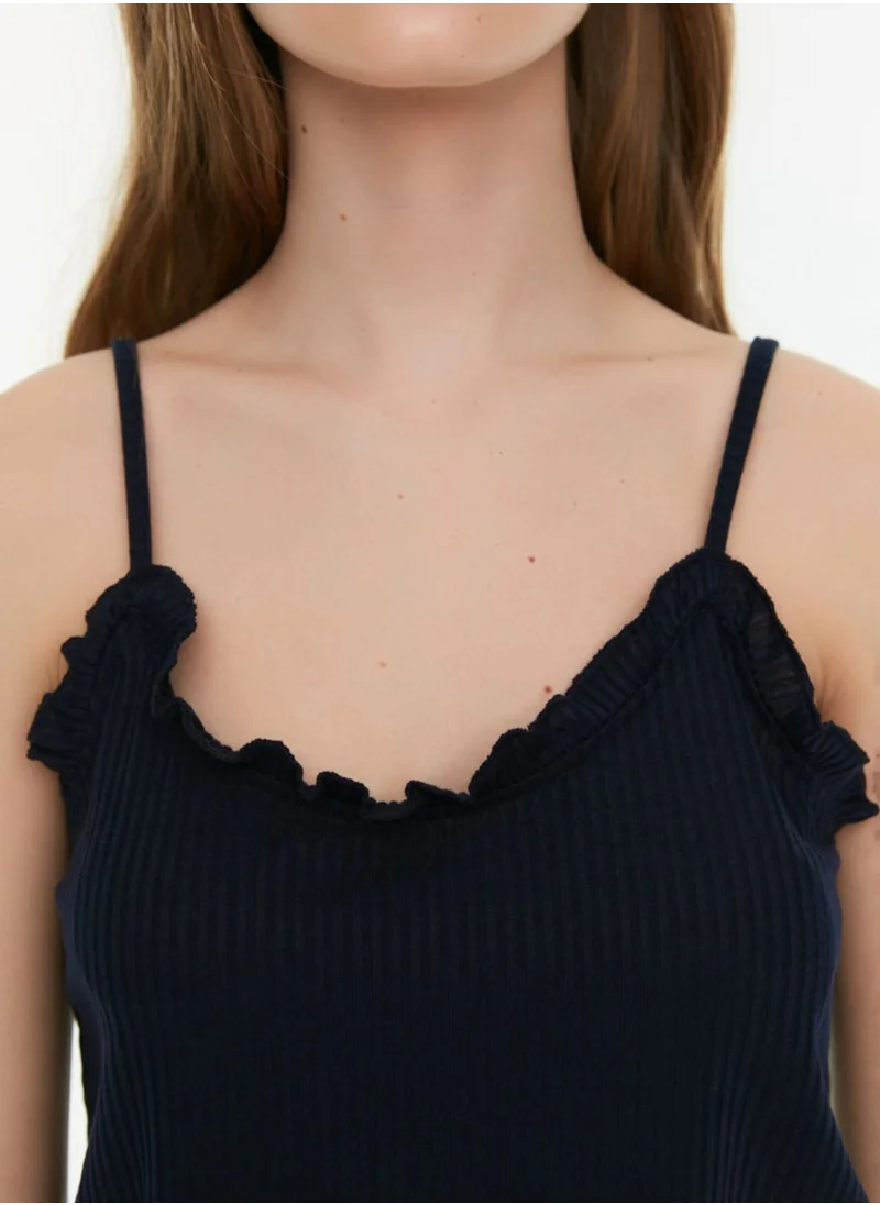 trendyol Ruffle Detail Cami Top & Shorts Set